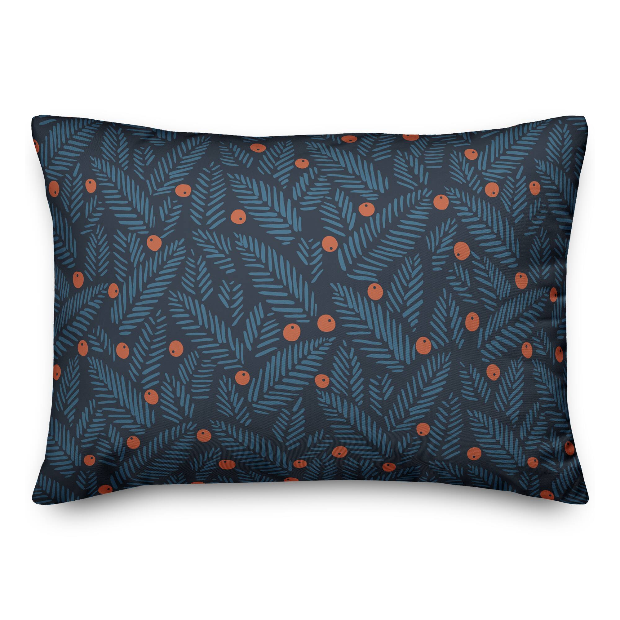 Simple Christmas Foliage Throw Pillow